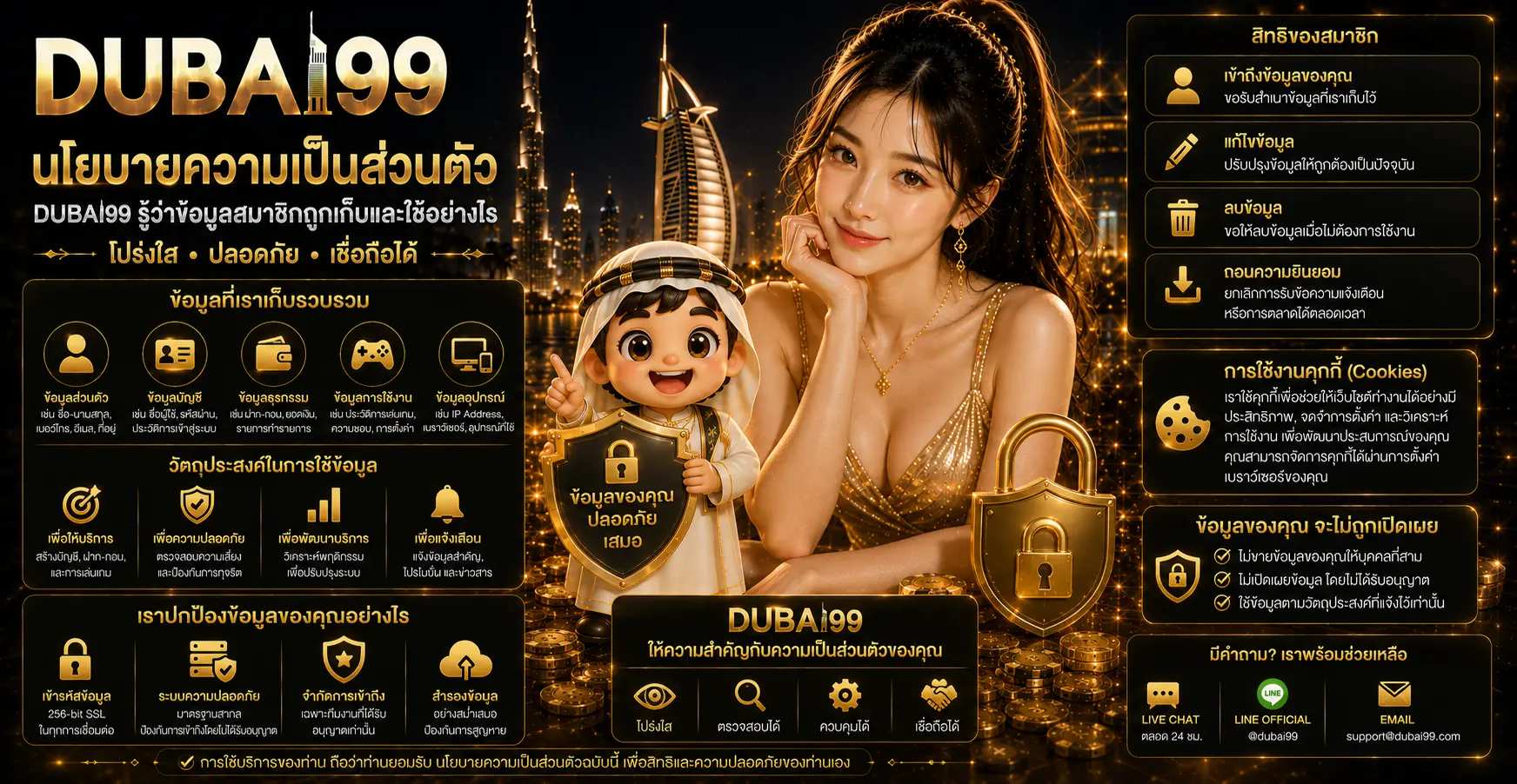 นโยบายความเป็นส่วนตัว dubai99 รู้ว่าข้อมูลสมาชิกถูกเก็บและใช้อย่างไร